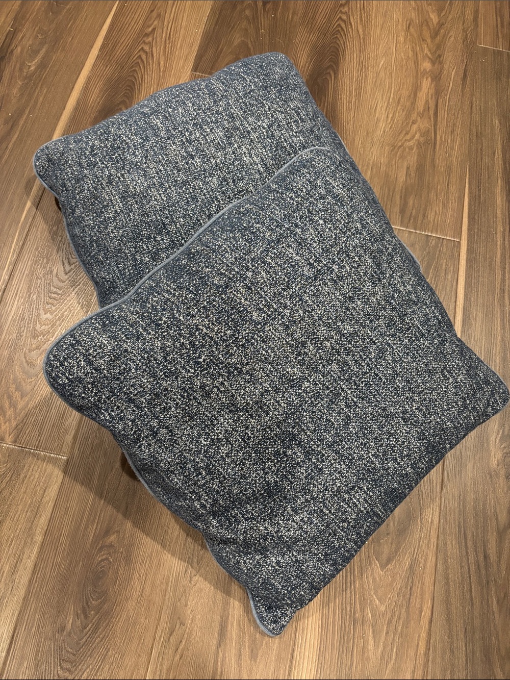 Textured Navy Blue Throw Pillow Pair
